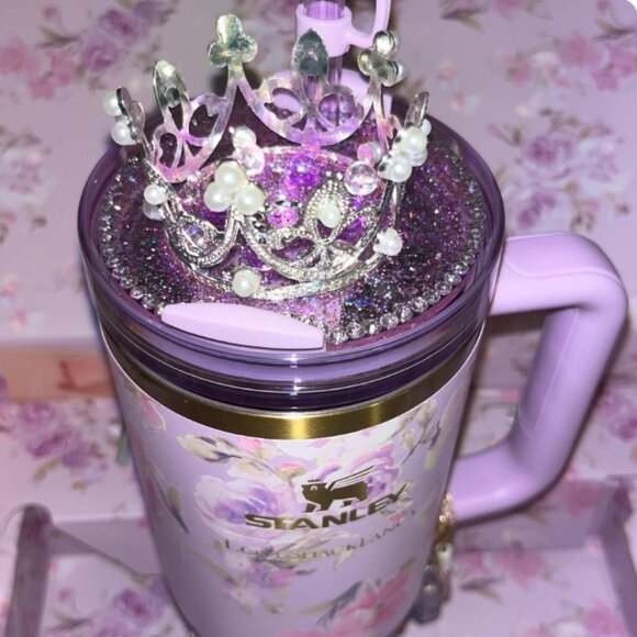 Rhinestone Crown Topper that fit Stanley x Love Shack Fancy Tumbler Lids - Picture 3 of 14